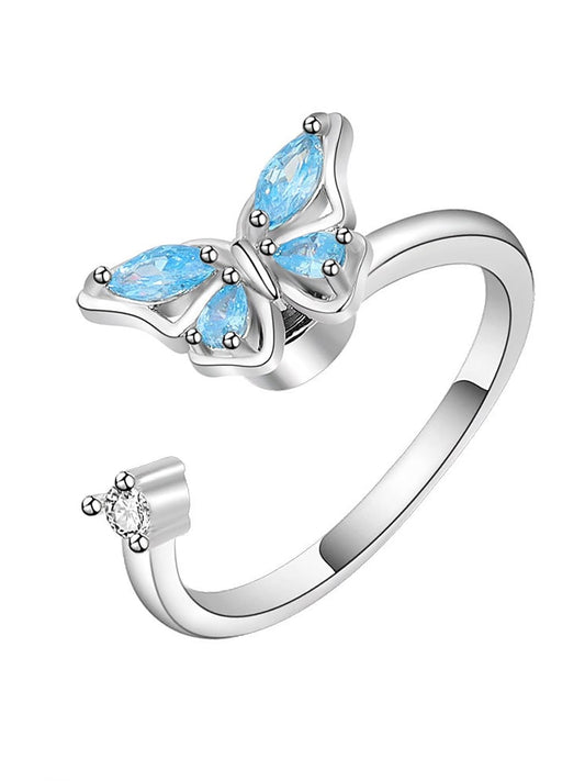 Anillo Antiansiedad Giratorio Mariposa