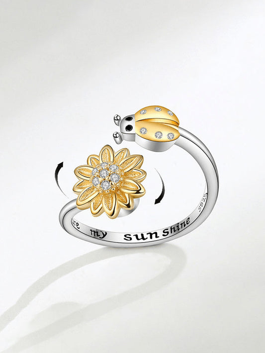 Anillo Antiansiedad Giratorio Girasol