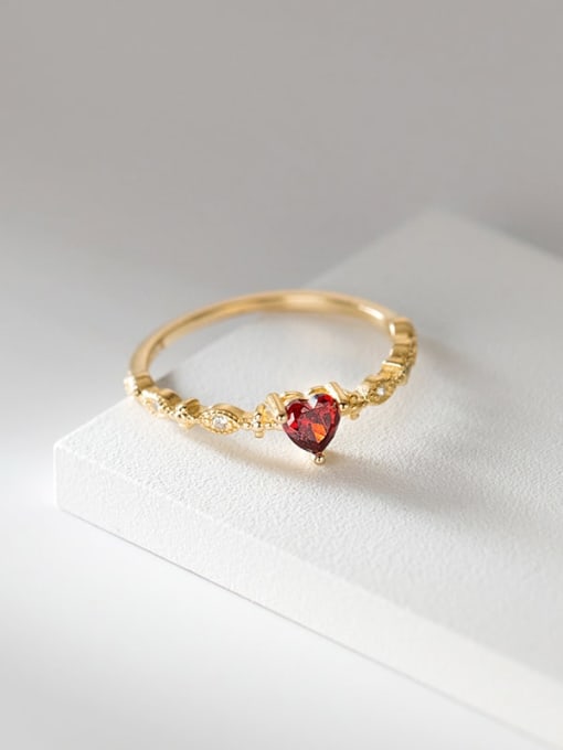 Anillo de promesa corazon rojo